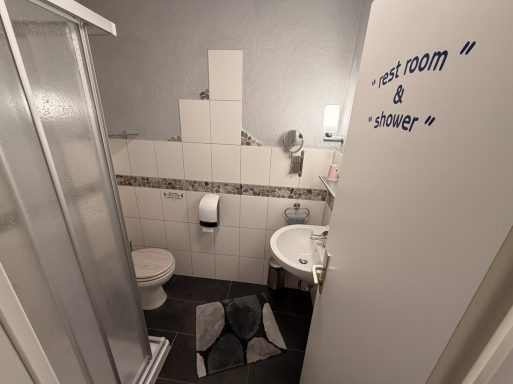 Badezimmer in der Pension hier in Legden